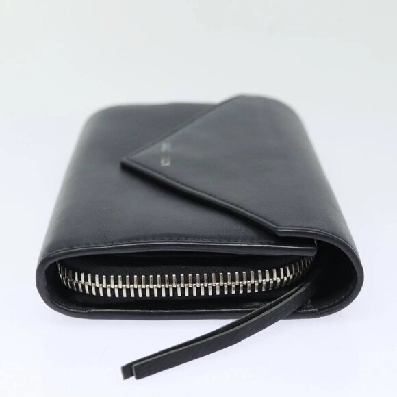 BALENCIAGA Paper Manny Long Wallet Leather Black Silver - Picture 3 of 15